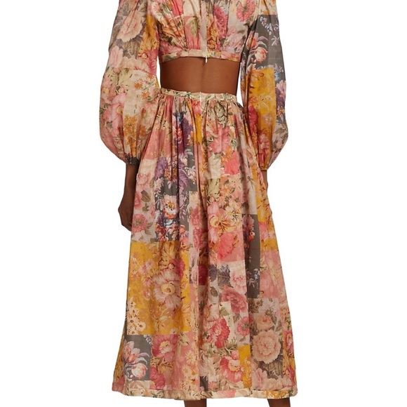 Zimmermann patti floral patchwork maxi dress size 1 - Picture 5 of 8